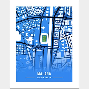 Estadio La Rosaleda Map Design Posters and Art